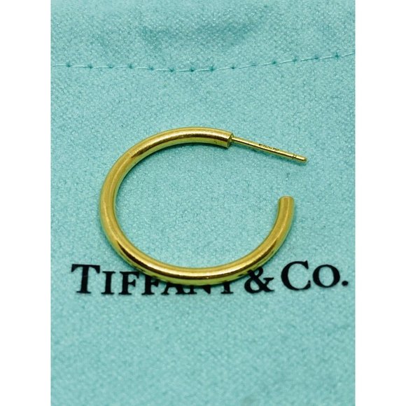 Tiffany & Co 18K Yellow Gold Single Hoop Earring 22MM - Picture 4 of 6
